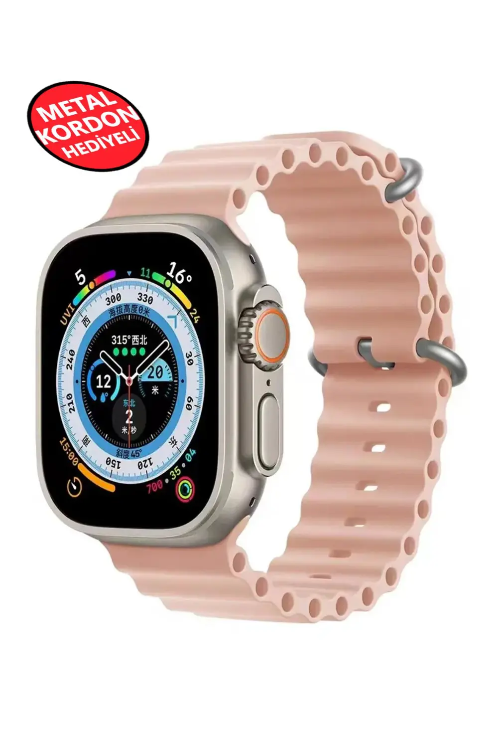 Ultra 2 Akıllı Saat Çelik Kordon Hediyeli Gri Kasa 49mm Nfc Bildi