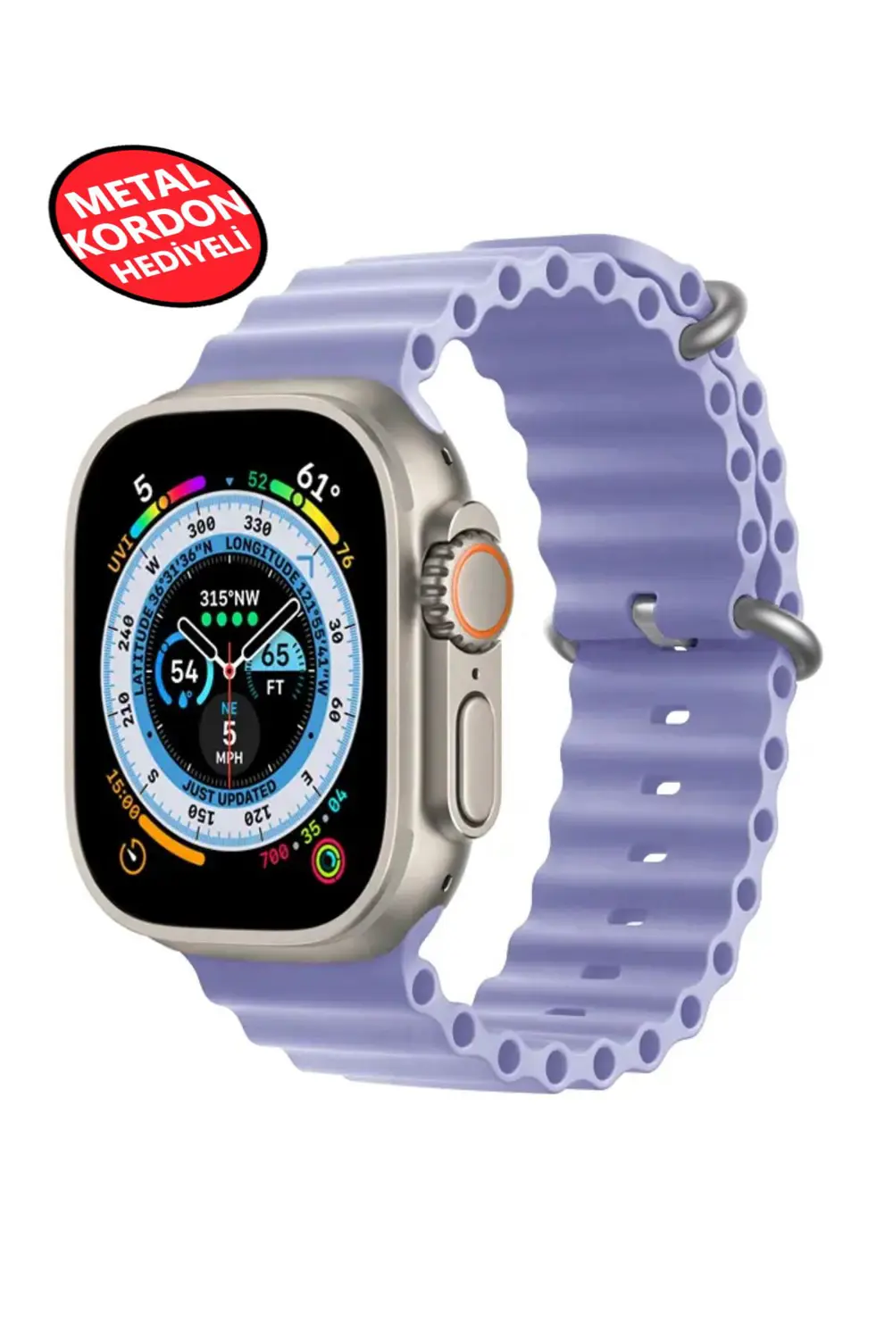 Ultra 2 Akıllı Saat Çelik Kordon Hediyeli Gri Kasa 49mm Nfc Bildi