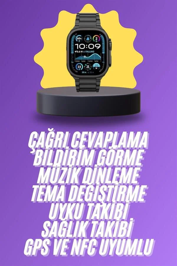 Ultra 3 Kordonlu Akıllı Saat Amoled Ekran Sağlık ve Uyku Takibi