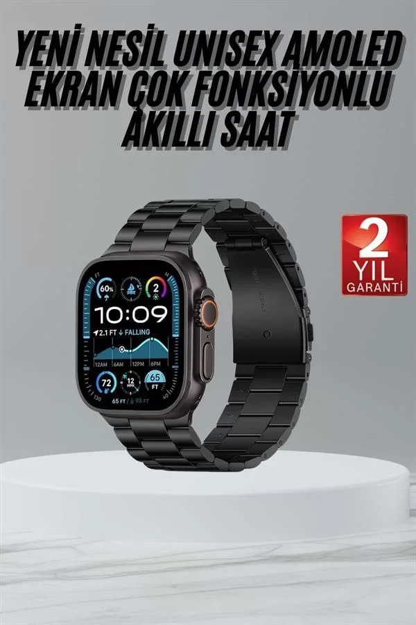 Ultra 3 Kordonlu Amoled Ekran Akıllı Saat Çok Fonksiyonlu Uyku ve Sağlık Takibi - Lisinya