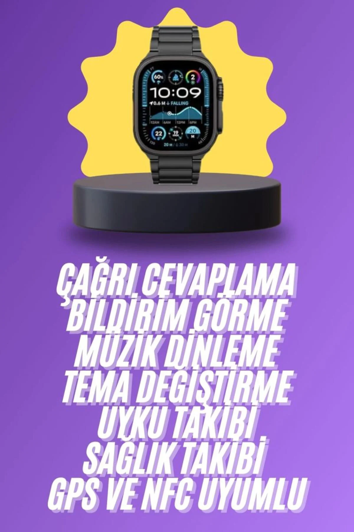 Ultra 3 Kordonlu Amoled Ekran Akıllı Saat Çok Fonksiyonlu Uyku Ve Sağlık Takibi
