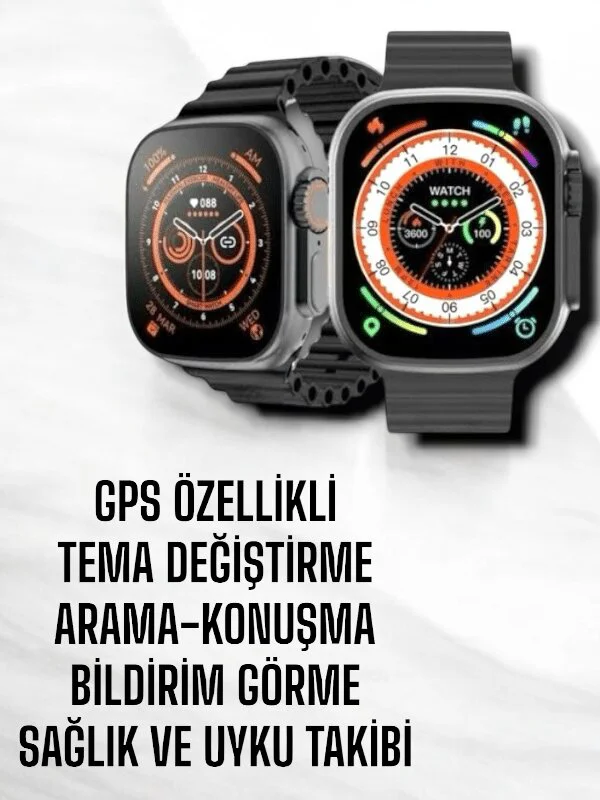 Ultra Akıllı Saat - 49MM Ekranlı Titreşimli Uyku ve Sağlık Takibi