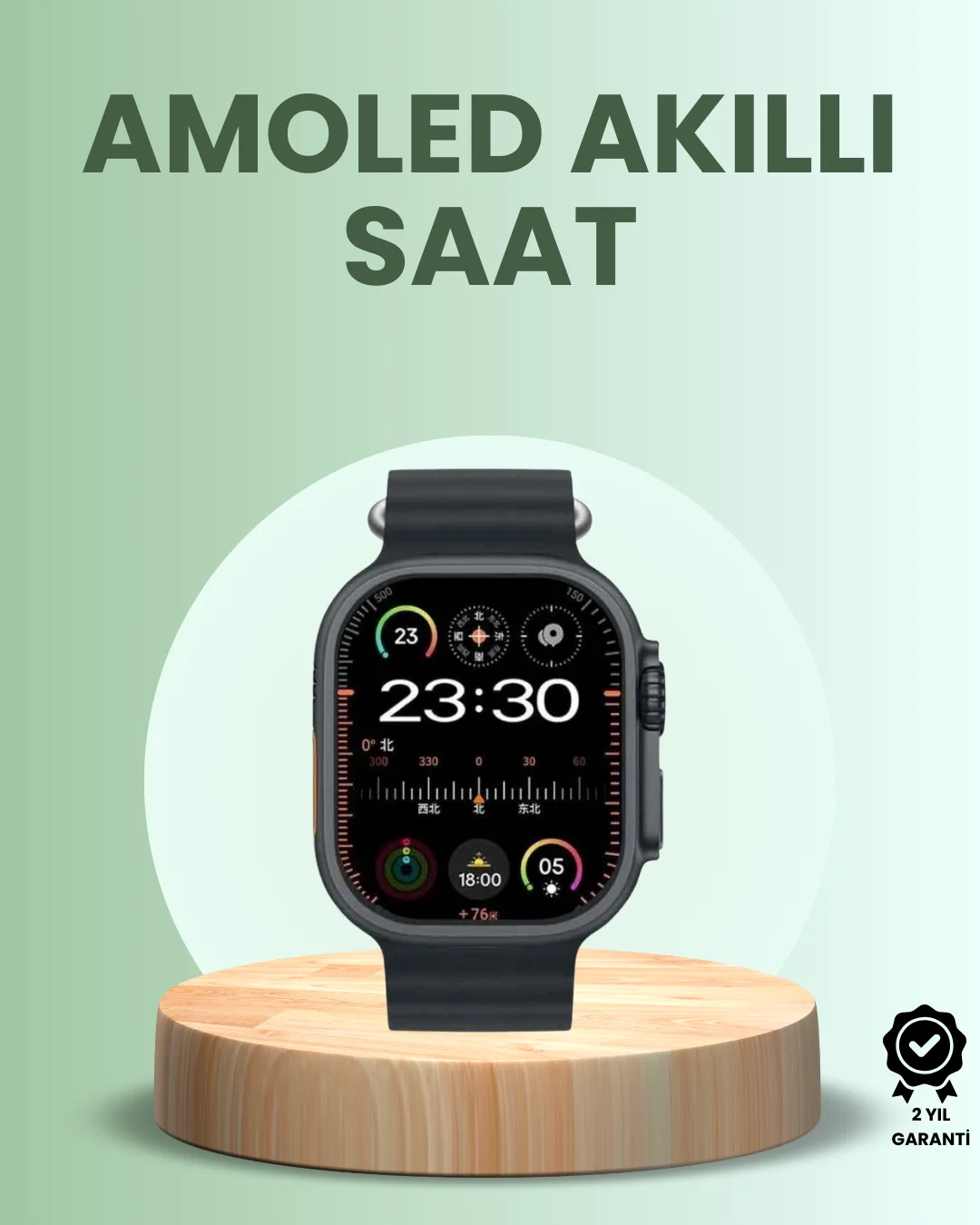 Ultra Akıllı Saat AMOLED Display 15 Gün Dayanıklı Batarya Ultra Akıllı Saat AMOLED Display 15 Gün Dayanıklı Batarya