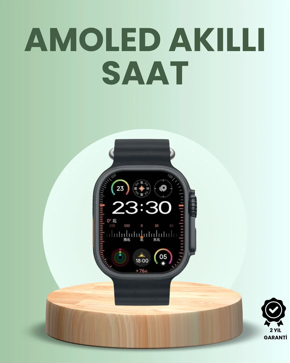Ultra Akıllı Saat AMOLED Ekran 15 Gün Dayanıklı Batarya - Spor ve Klasik Modeller