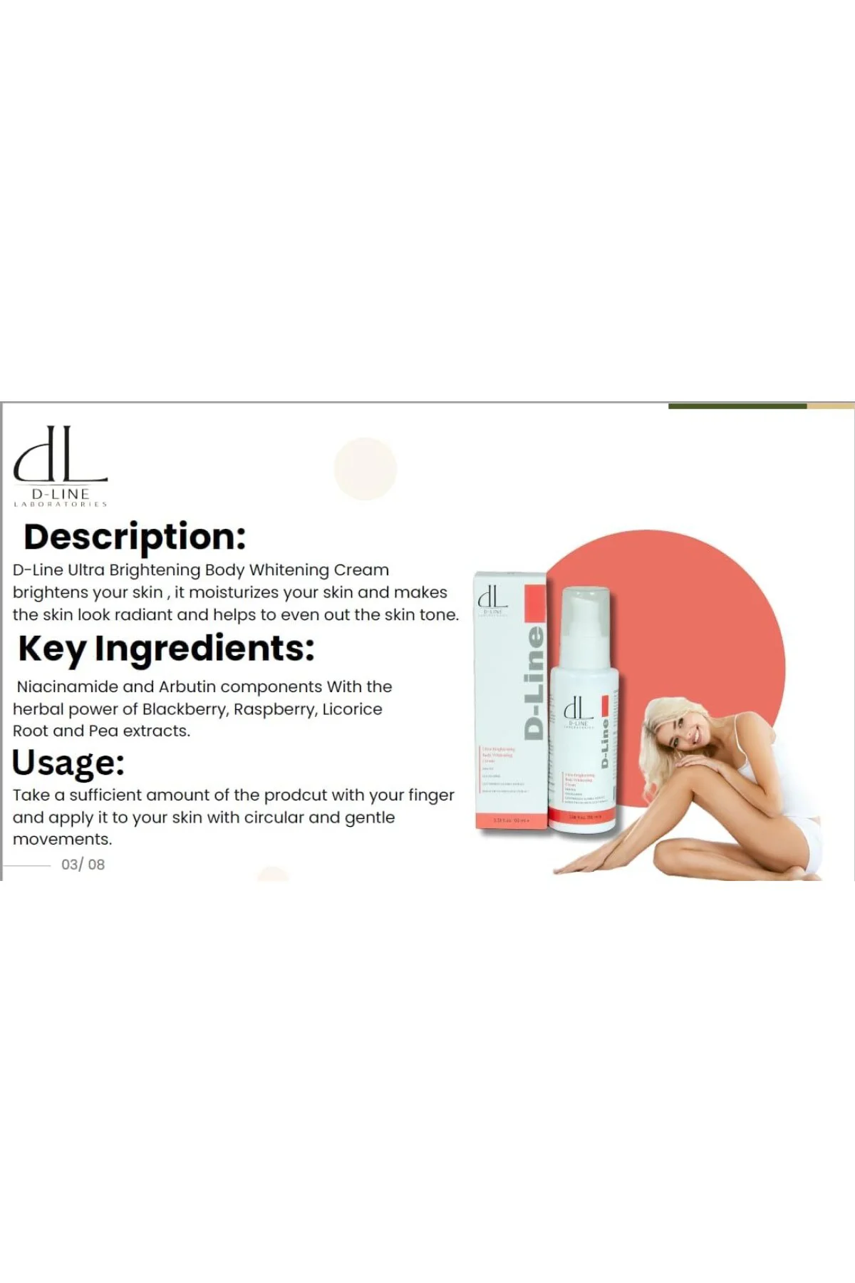 Ultra Brightening Body Whitening Cream, Cilt Beyazlatıcı Krem, Ci