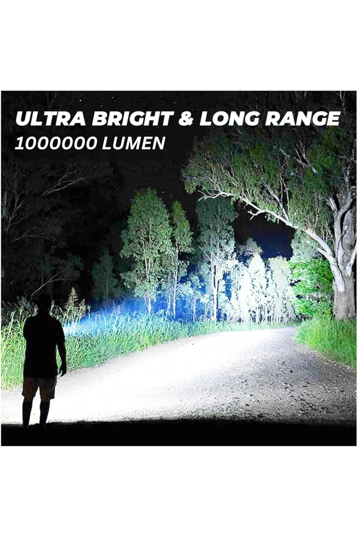 Ultra Güçlü Işık Led El Feneri, 1000000 Lümen Güçlü Işık, 7 Adet 