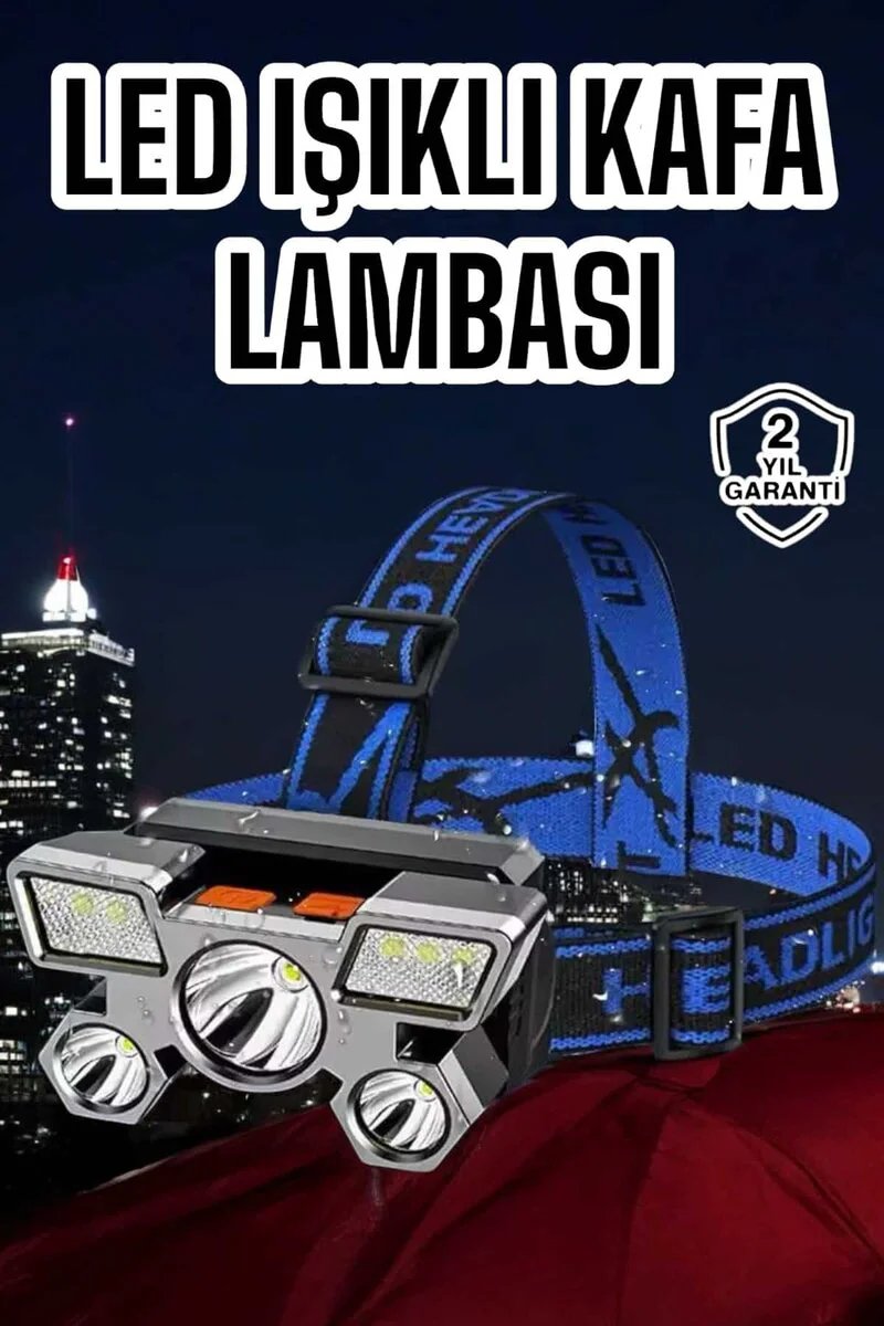 Ultra Güçlü LED Kafa Lambası - Balıkçı Feneri, Şarjlı ve Su Geçirmez