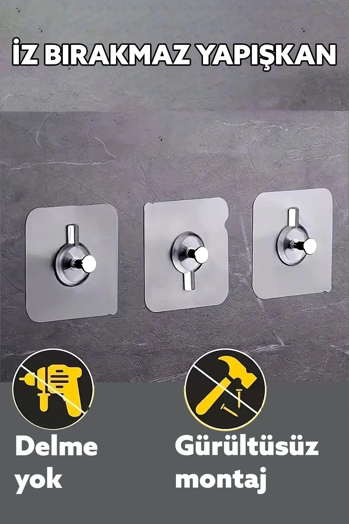 Ultra Güçlü Vantuzlu Askı Çerçeve Askısı Vidalı Kanca Yapışkanlı 