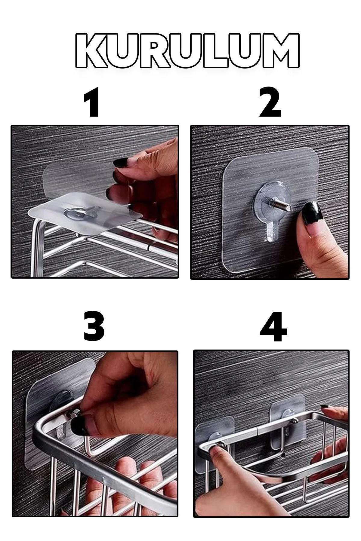 Ultra Güçlü Vantuzlu Askı Çerçeve Askısı Vidalı Kanca Yapışkanlı 