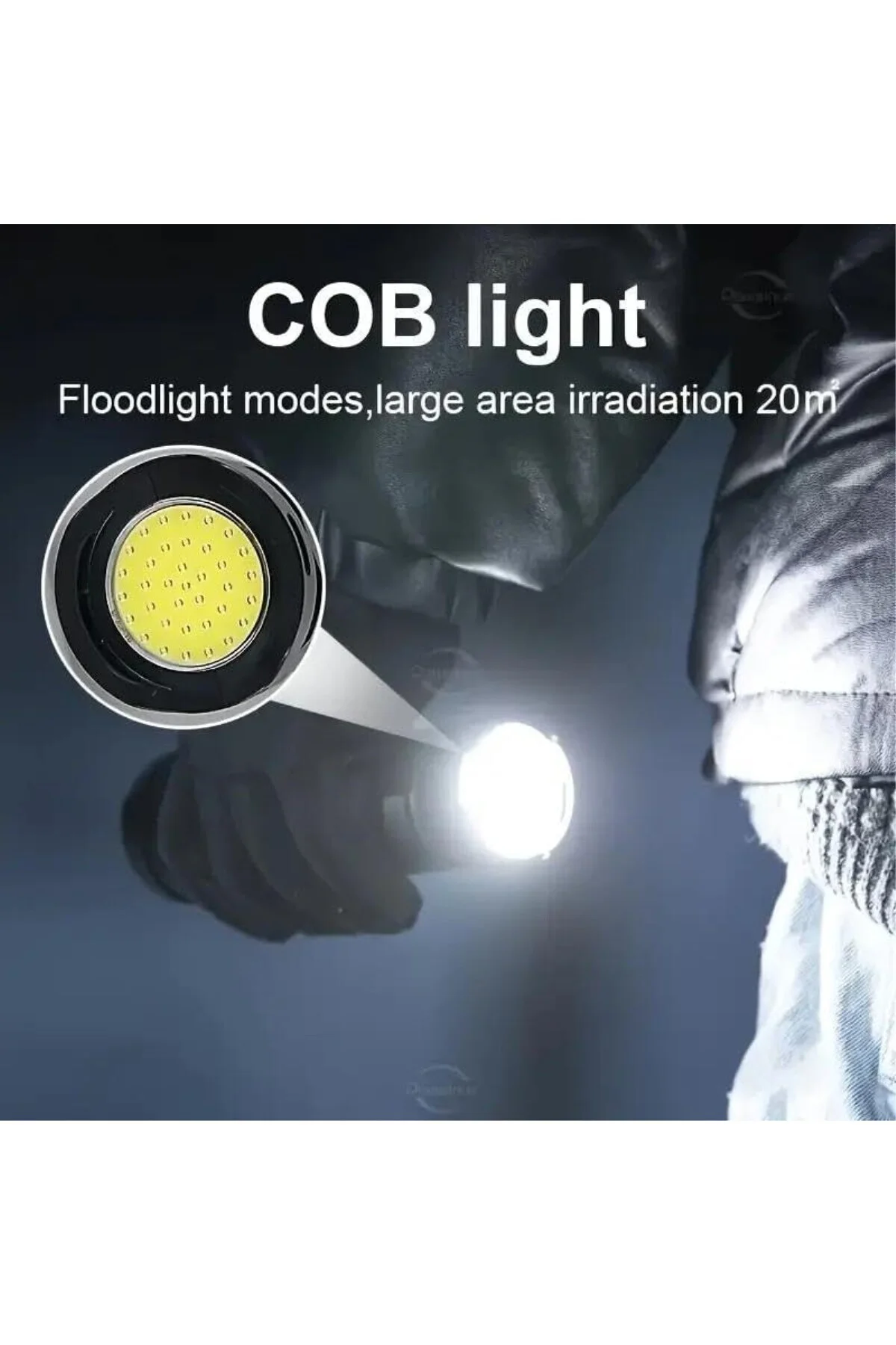 Ultra Güçlü Yüksek Parlaklık M80 LED Şarjlı El Feneri 6000mAh Pow