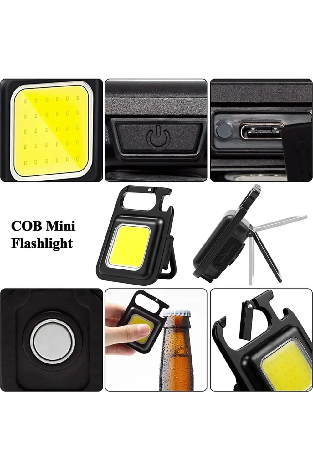 Ultra hafif Şarj Edilebilir Led, Anahtarlık El Feneri, Mıknatıslı