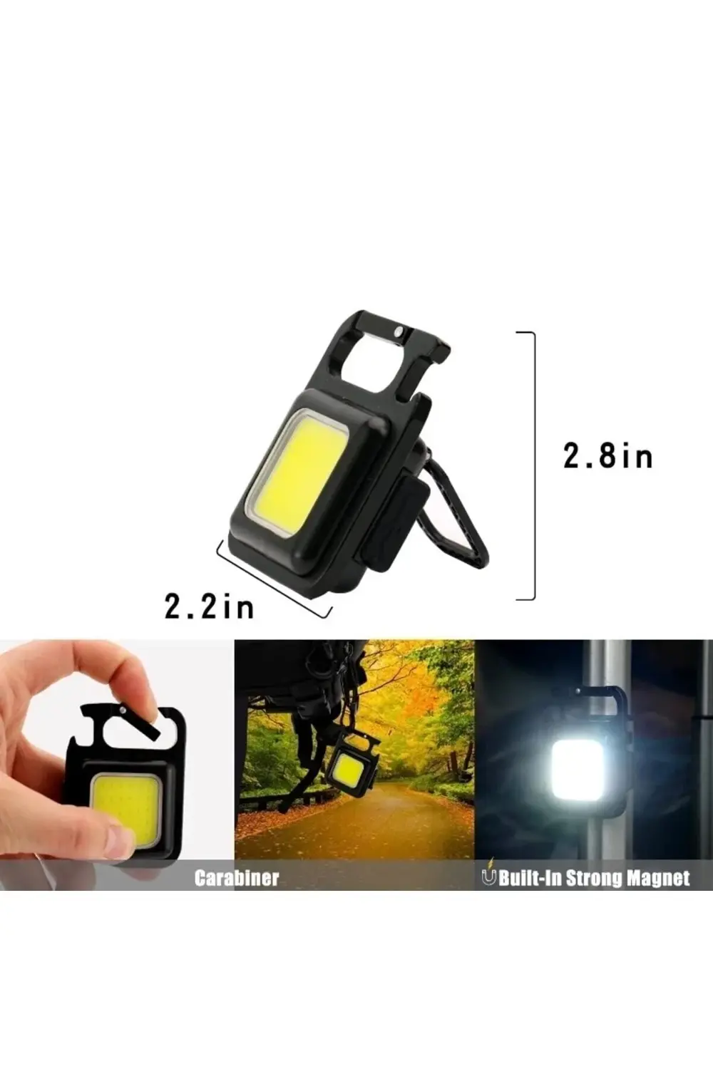 Ultra hafif Şarj Edilebilir Led, Anahtarlık El Feneri, Mıknatıslı