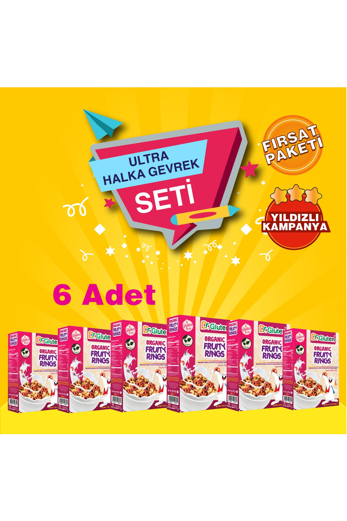 Dr.Gluten Ultra Halka Set ( Organik Sebze Ve Meyve Sulu Halka Tahil Gevreği