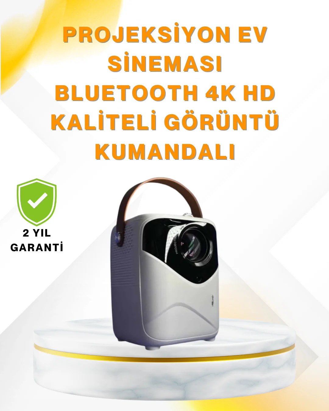 Ultra HD Çözünürlüklü Taşınabilir Projektör – 1920x1080 Piksel Gö