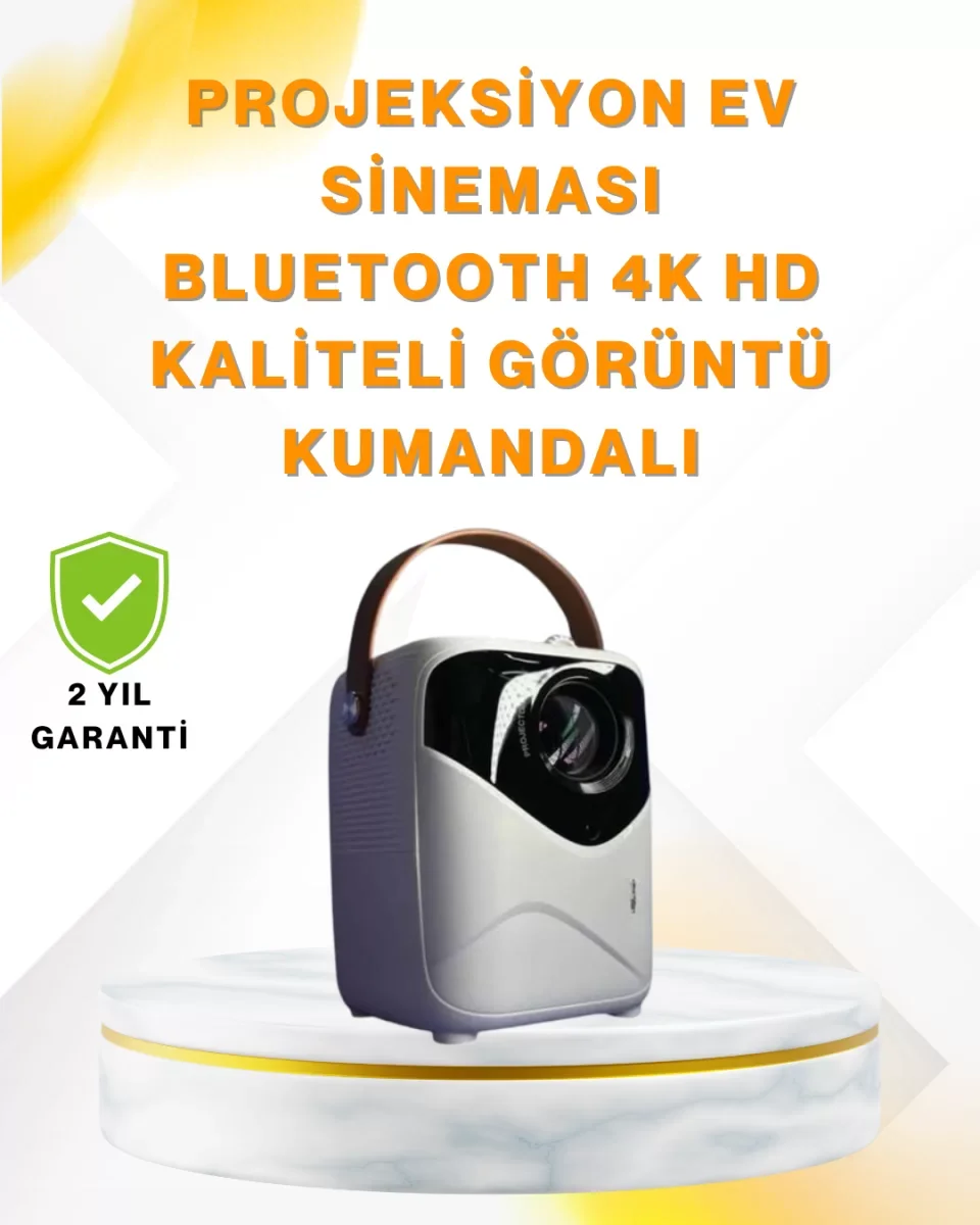 Ultra HD Çözünürlüklü Taşınabilir Projektör – 1920x1080 Piksel Görüntü Kalitesi - Lisinya