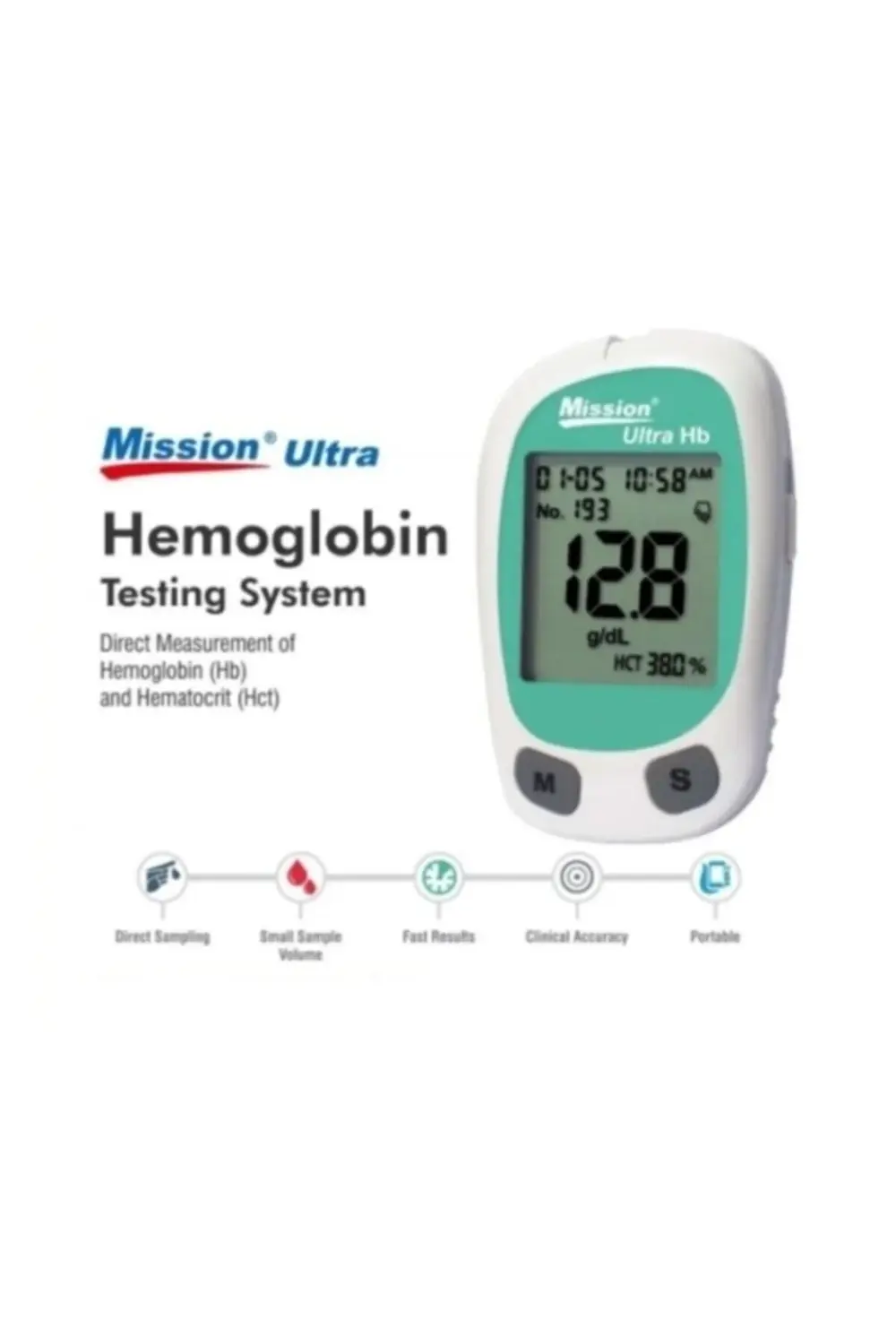 Ultra Hemoglobin / Hct Ölçüm Cihazı Ve 10 Test Ölçüm Stribi.