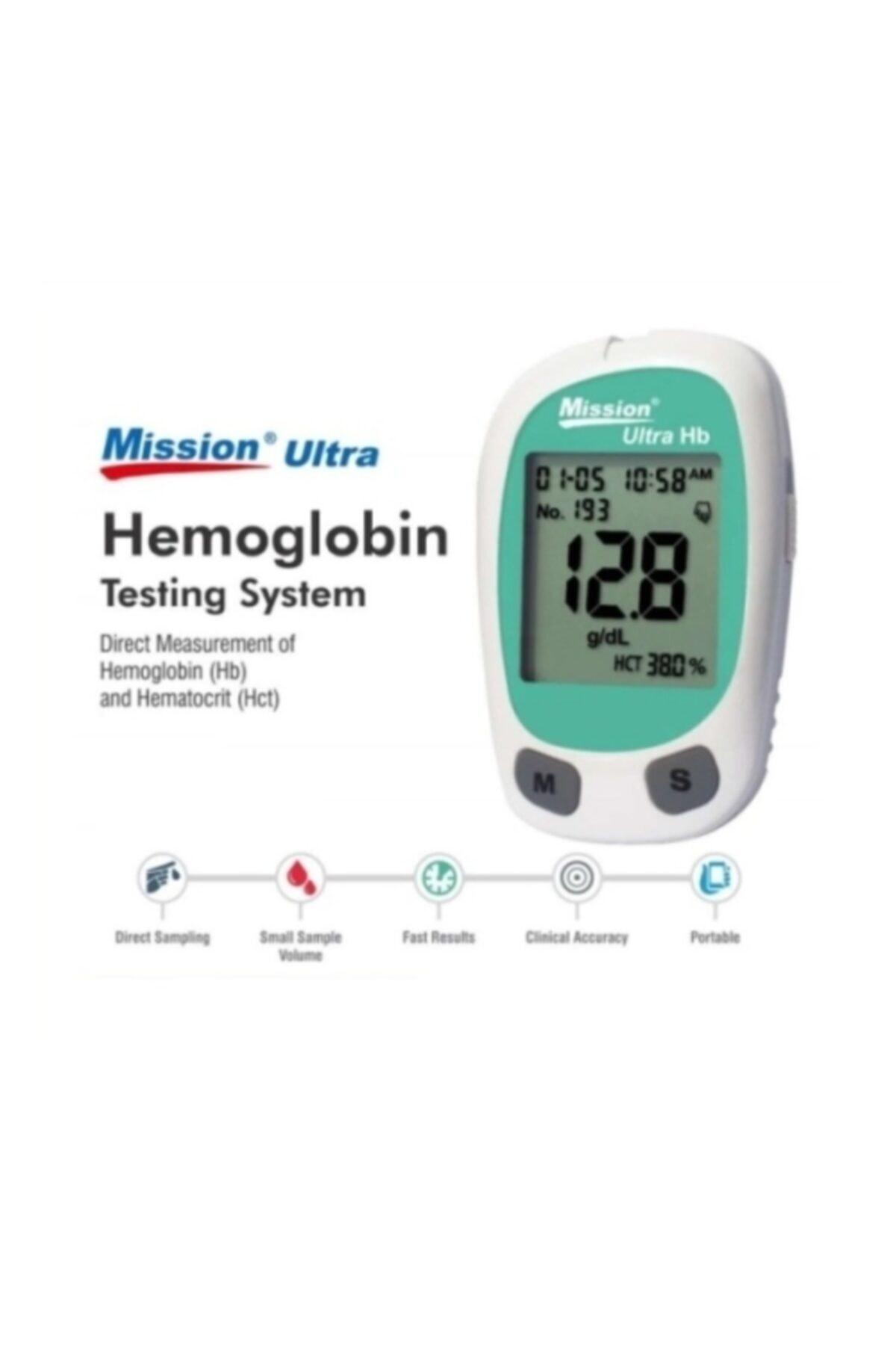 Ultra Hemoglobin / Hct Ölçüm Cihazı Ve 10 Test Ölçüm Stribi.