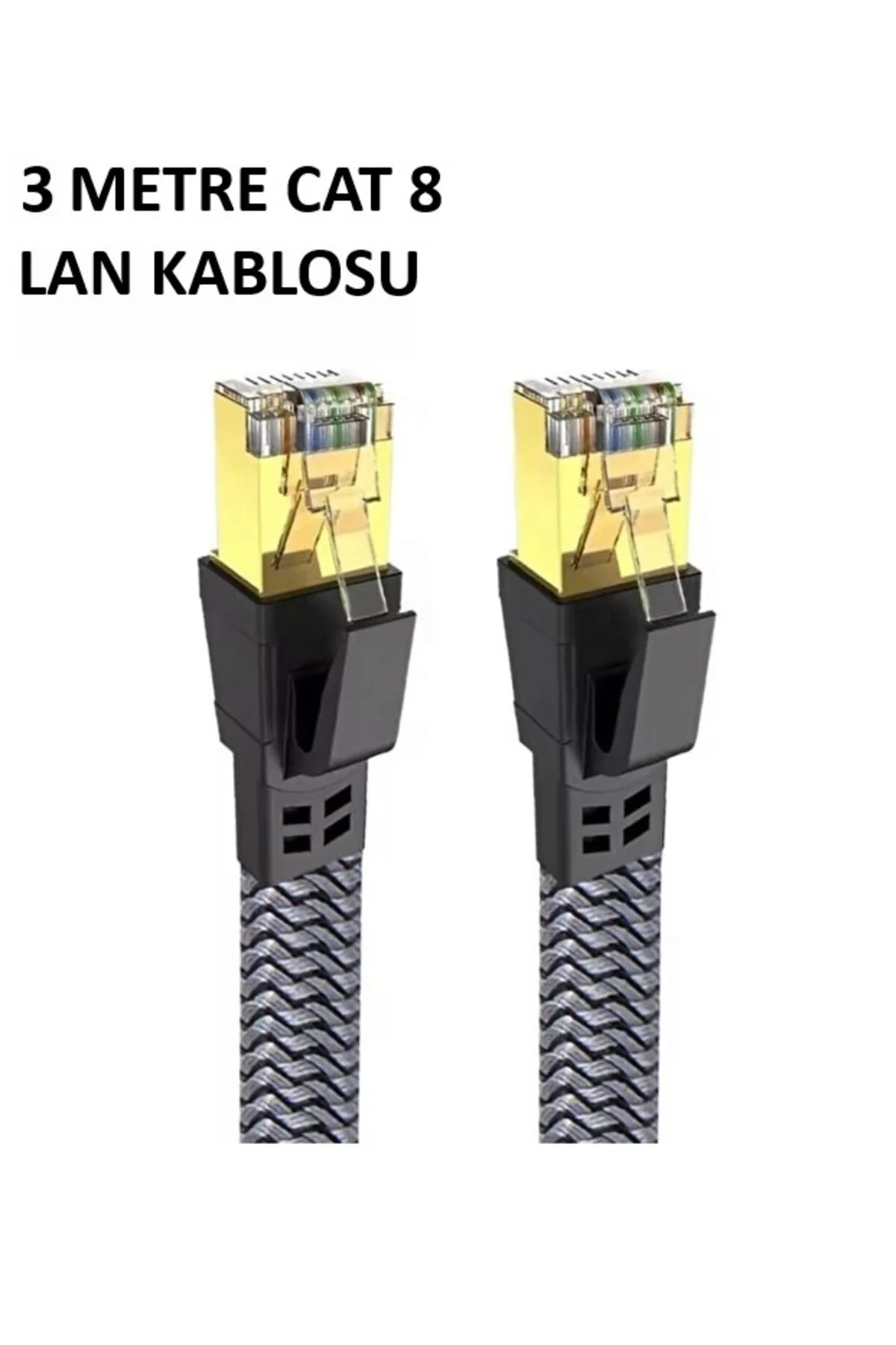 Ultra Hızlı 3 Metre Dayanıklı Cat 8 Ethernet Lan Kablosu Ultra Hızlı 3 Metre Dayanıklı Cat 8 Ethernet Lan Kablosu