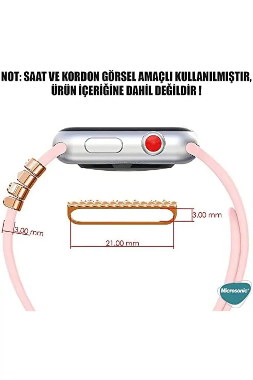 Ultra Kordon Süsü Charm İnci Kalp Rose 395519