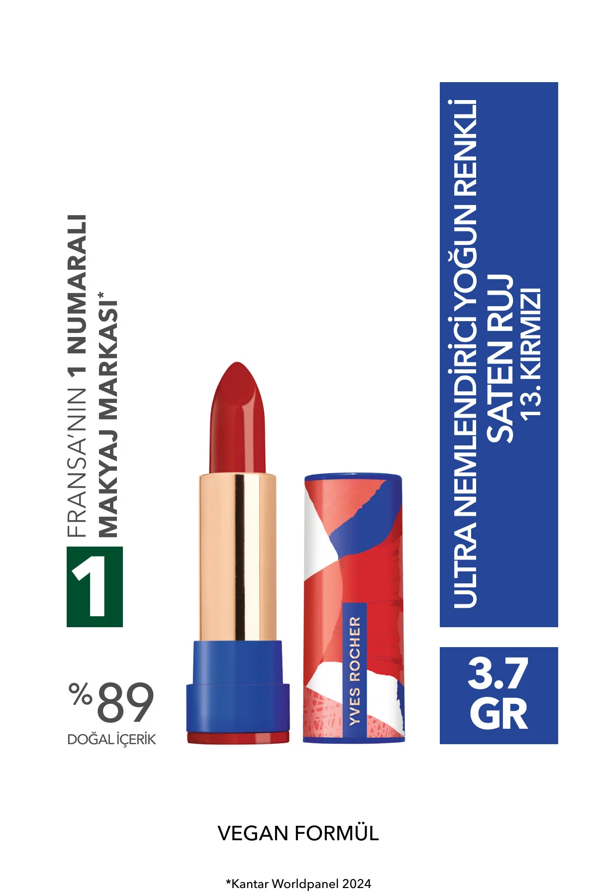 Ultra Nemlendirici Yoğun Renkli Saten Ruj-13. Kırmızı-3.8g-80321