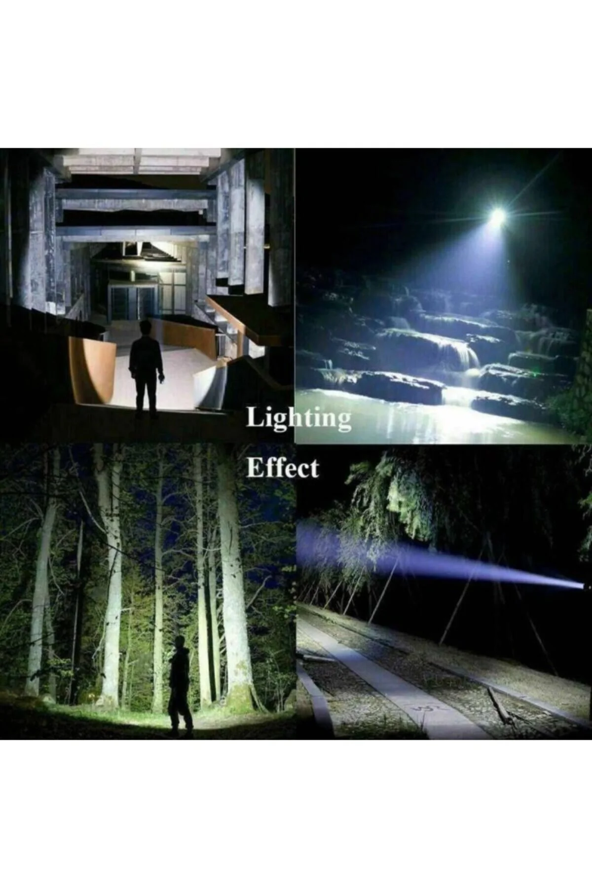 Ultra Parlak El Feneri Usb Şarj 4 Led+yan Cob Led Taktik Günlük H