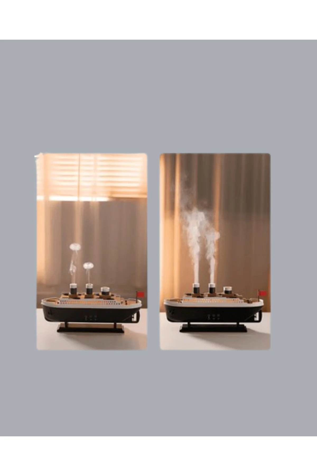 Ultra Sessiz Titanik Gemi LED Işıklı Aroma Difüzörü Oda Nemlendir Ultra Sessiz Titanik Gemi LED Işıklı Aroma Difüzörü Oda Nemlendir