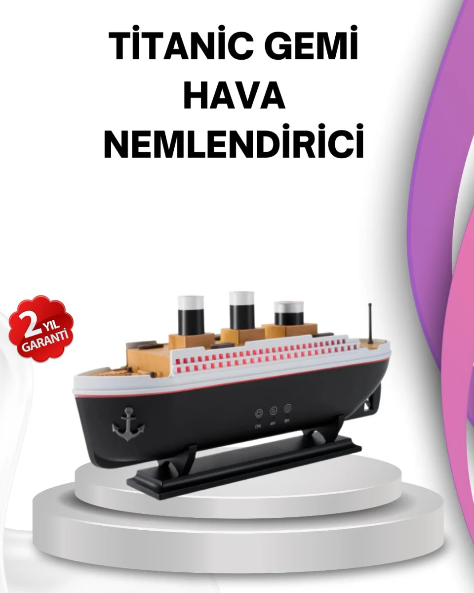 Ultra Sessiz Titanik Gemi LED Aroma Difüzörü ve Nemlendirici - Oda Dekorasyonu ve Nemlendirme Çözümü