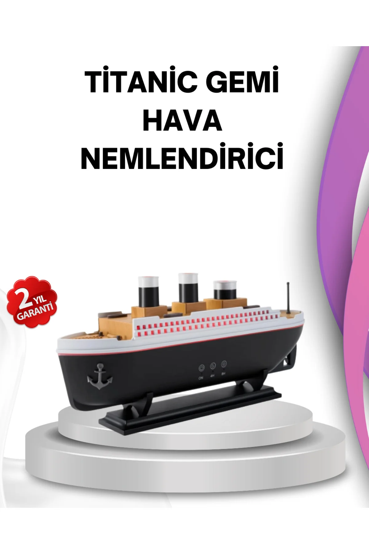Ultra Sessiz Titanik Gemi LED Işıklı Aroma Difüzörü Oda Nemlendir Ultra Sessiz Titanik Gemi LED Işıklı Aroma Difüzörü Oda Nemlendir