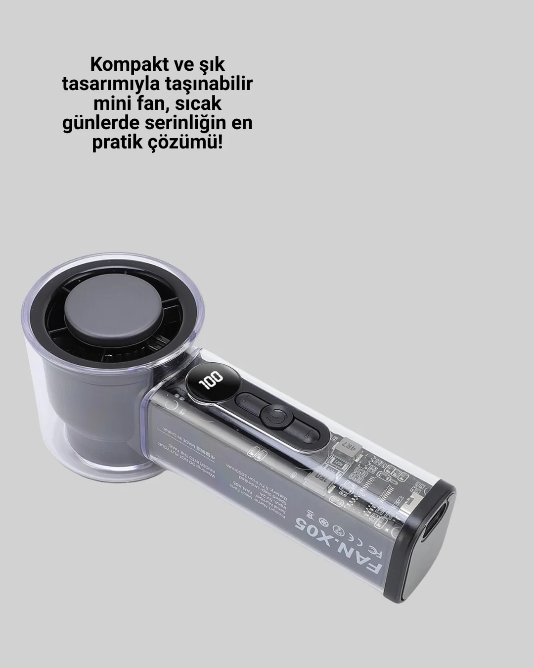 Ultra Sessiz USB Şarjlı Fan | Taşınabilir ve Hafif Tasarım