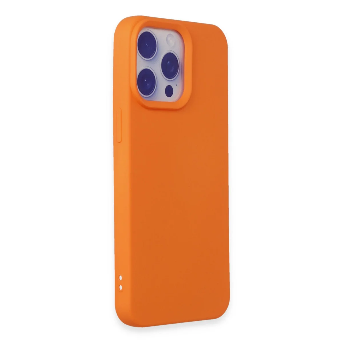 Ultra Şık Nano İçi Kadife Silikon Kılıf - iPhone 15 Pro Max Turuncu