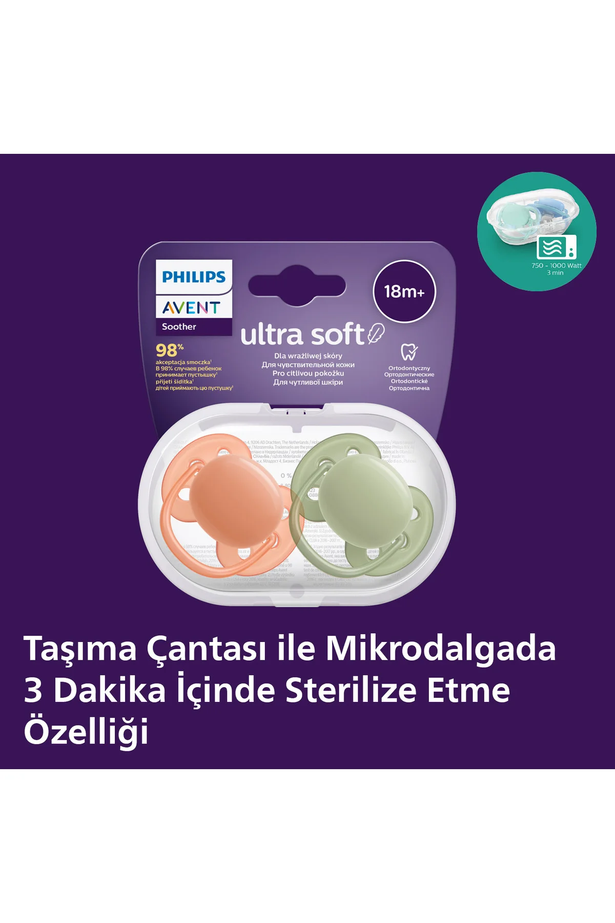 Ultra Soft Emzik 18+ Ay, 2'li Unisex, SCF093/01