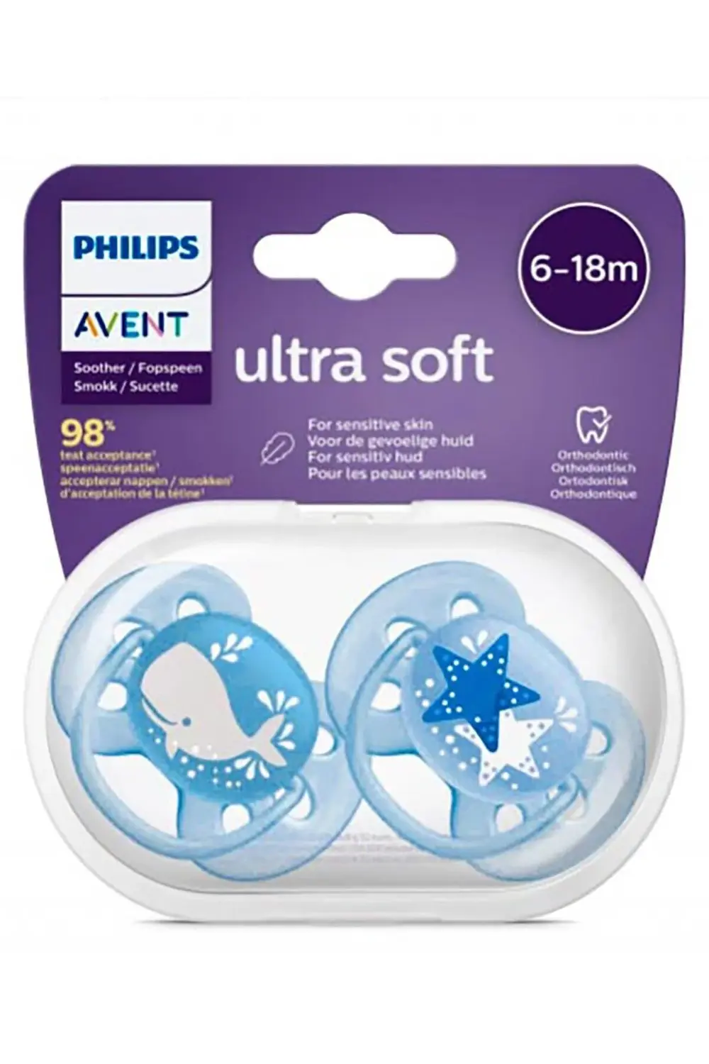 Ultra Soft Emzik 6-18 Ay 2li Erkek SCF223/03