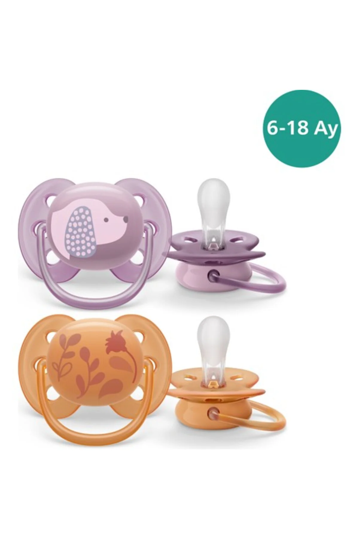 Ultra Soft Emzik 6-18 Ay, 2'li Kız, SCF091/18