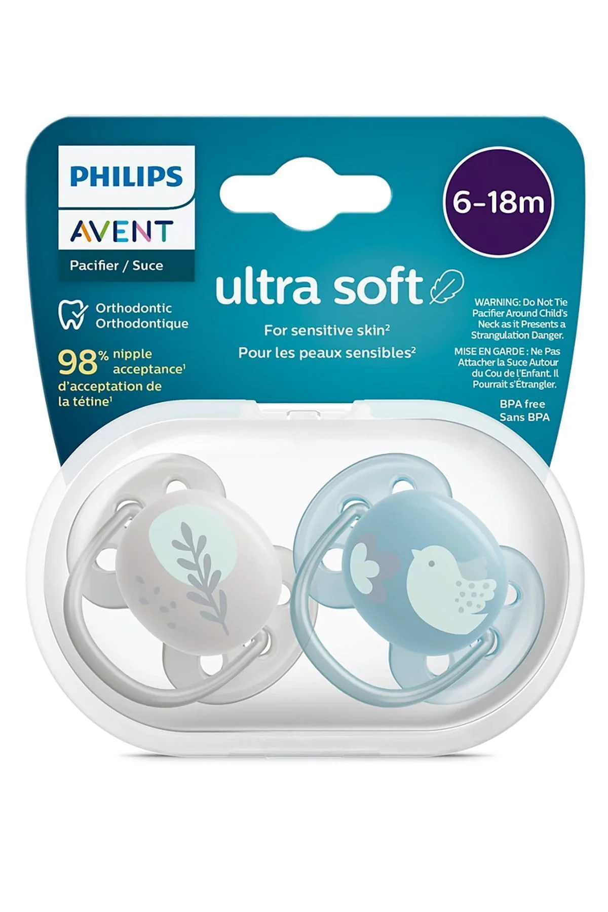 Ultra Soft Emzik 6-18 Ay, 2'li Erkek, SCF091/15