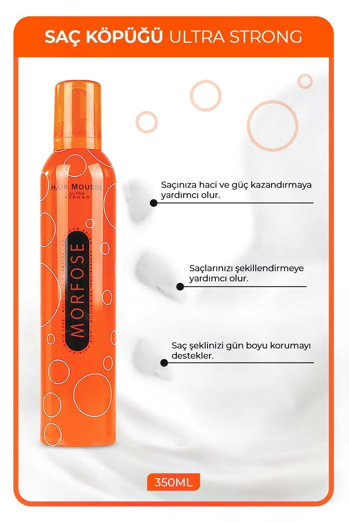 Ultra Strong Saç Köpük 350 ML - Ultra Güçlü Tutuş - mrfs