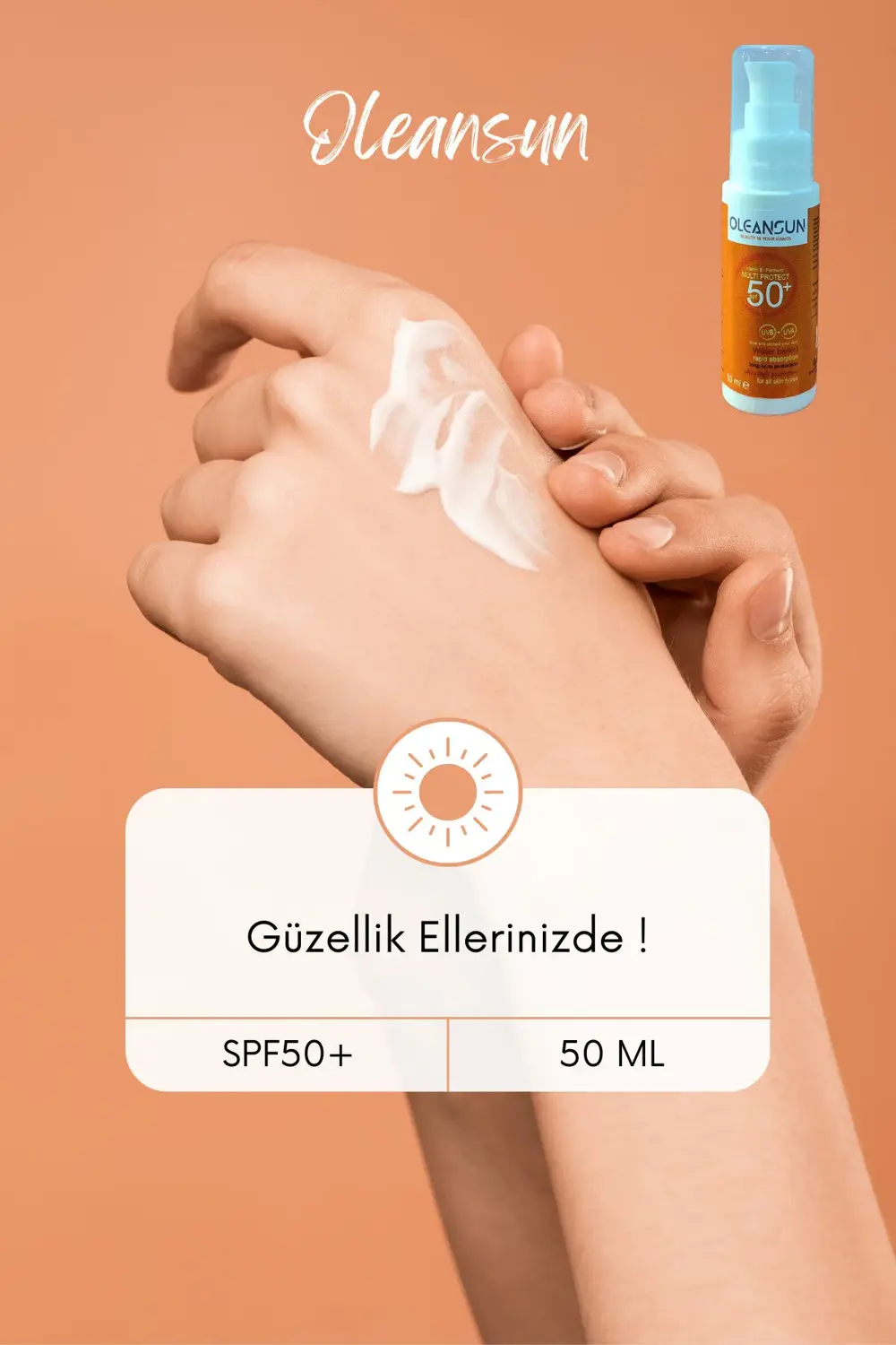 Ultra Yüksek Korumalı Güneş Kremi 50 Spf El & Yüz & Vücut 50 ml