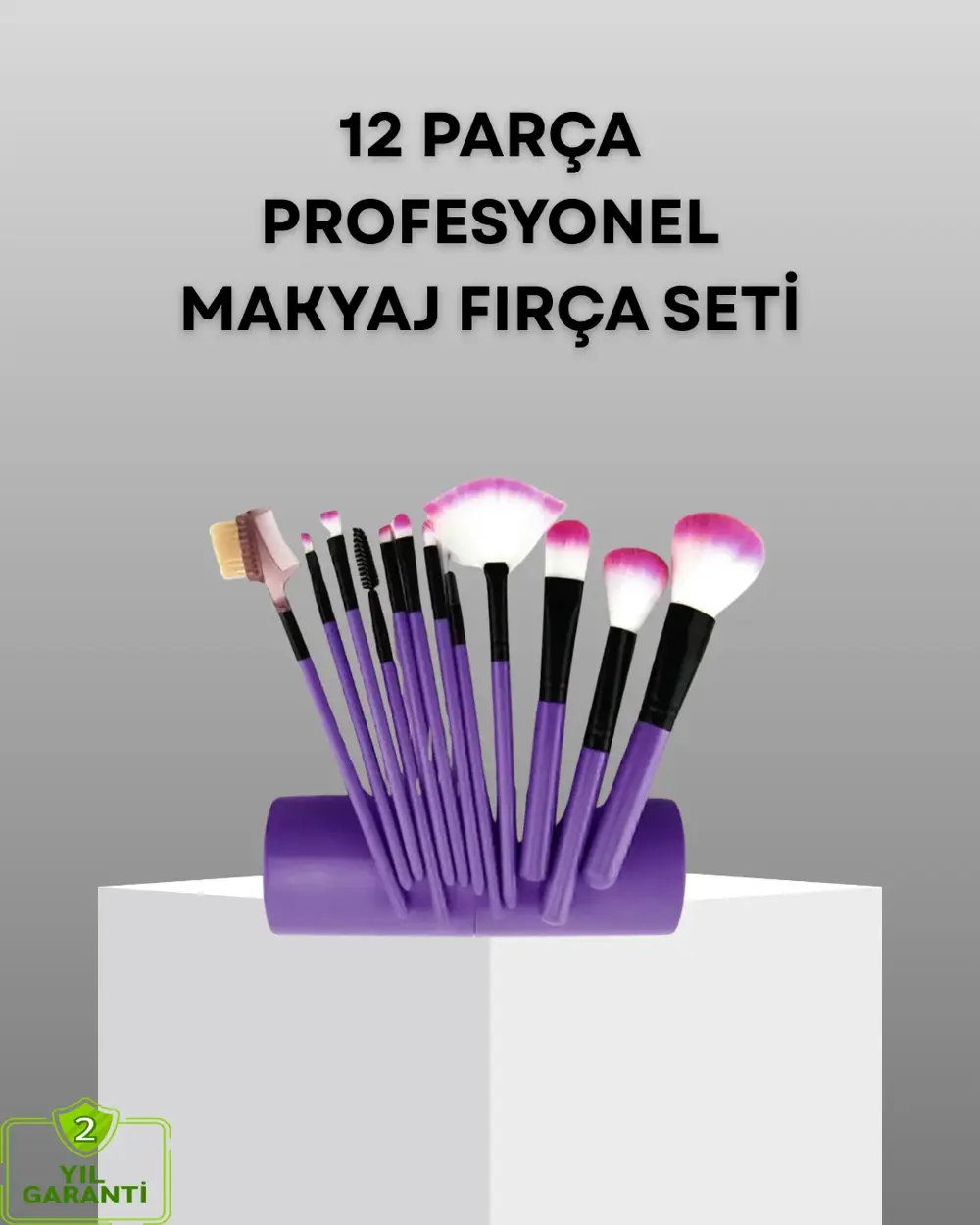 Ultra Yumuşak 12’li Makyaj Fırça Seti – Dökülme Yapmaz, Dalin Şam