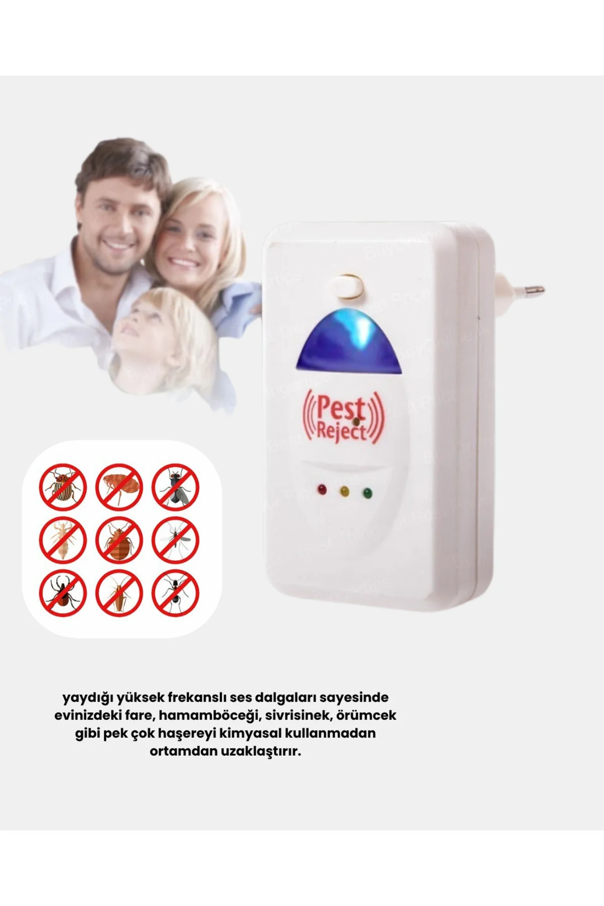 Ultrasonik Böcek ve Fare Kovucu – Doğa Dostu, Sessiz ve Etkili Sa