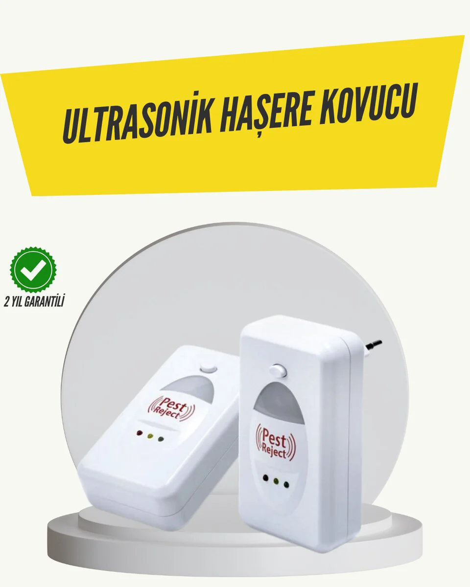 Ultrasonik Haşere Kovucu Cihaz - 150 m² Etki Alanı, Kimyasal İçermeyen Haşere Kontrolü