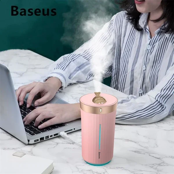 Ultrasonik Hava Nemlendirici & Gece Lambası - Araç ve Ev İçin 450ml Kapasiteli Nemlendirme Çözümü