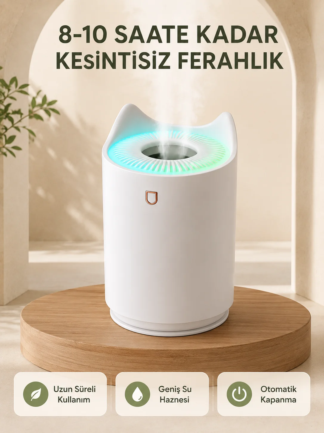 Ultrasonik Hava Nemlendirme Cihazı 7 Renk LED Aromaterapi Difüzör Ultrasonik Hava Nemlendirme Cihazı 7 Renk LED Aromaterapi Difüzör