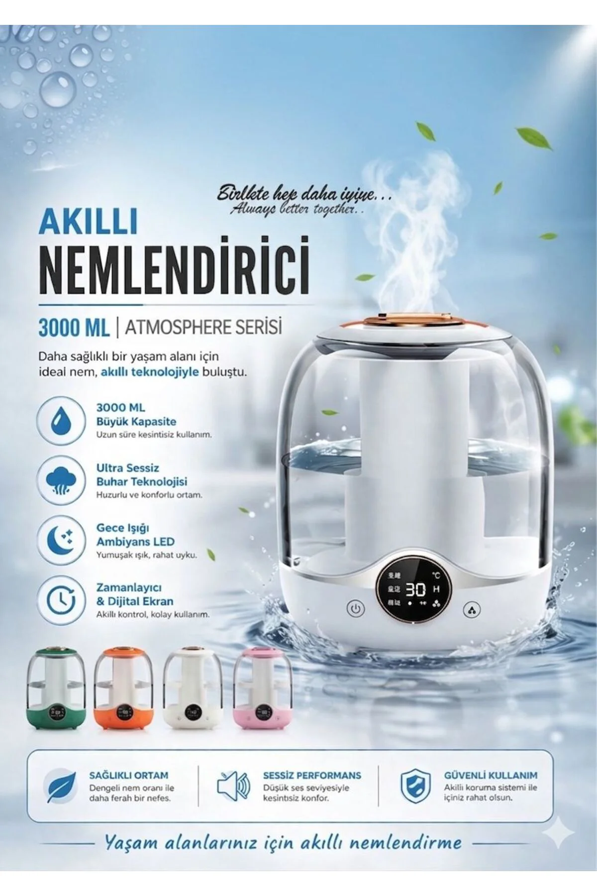 Ultrasonik Hava Nemlendirici Buhar Makinesi