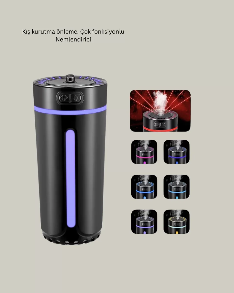 Ultrasonik Nemlendirici LED Işıklı Aromaterapi Difüzör Sessiz Çal
