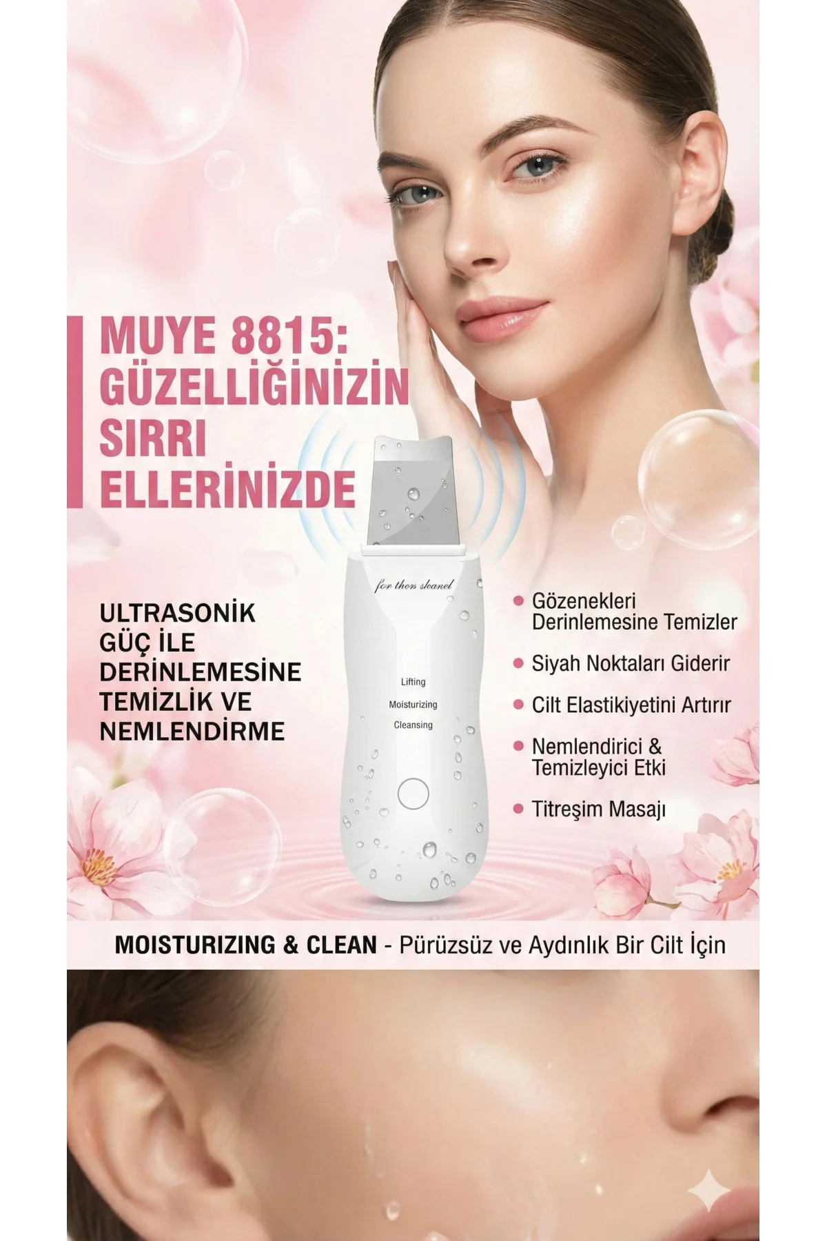 Ultrasonik Spatula Yüz Siyah Nokta Temizleme Cihazı Ultrasonik Spatula Yüz Siyah Nokta Temizleme Cihazı