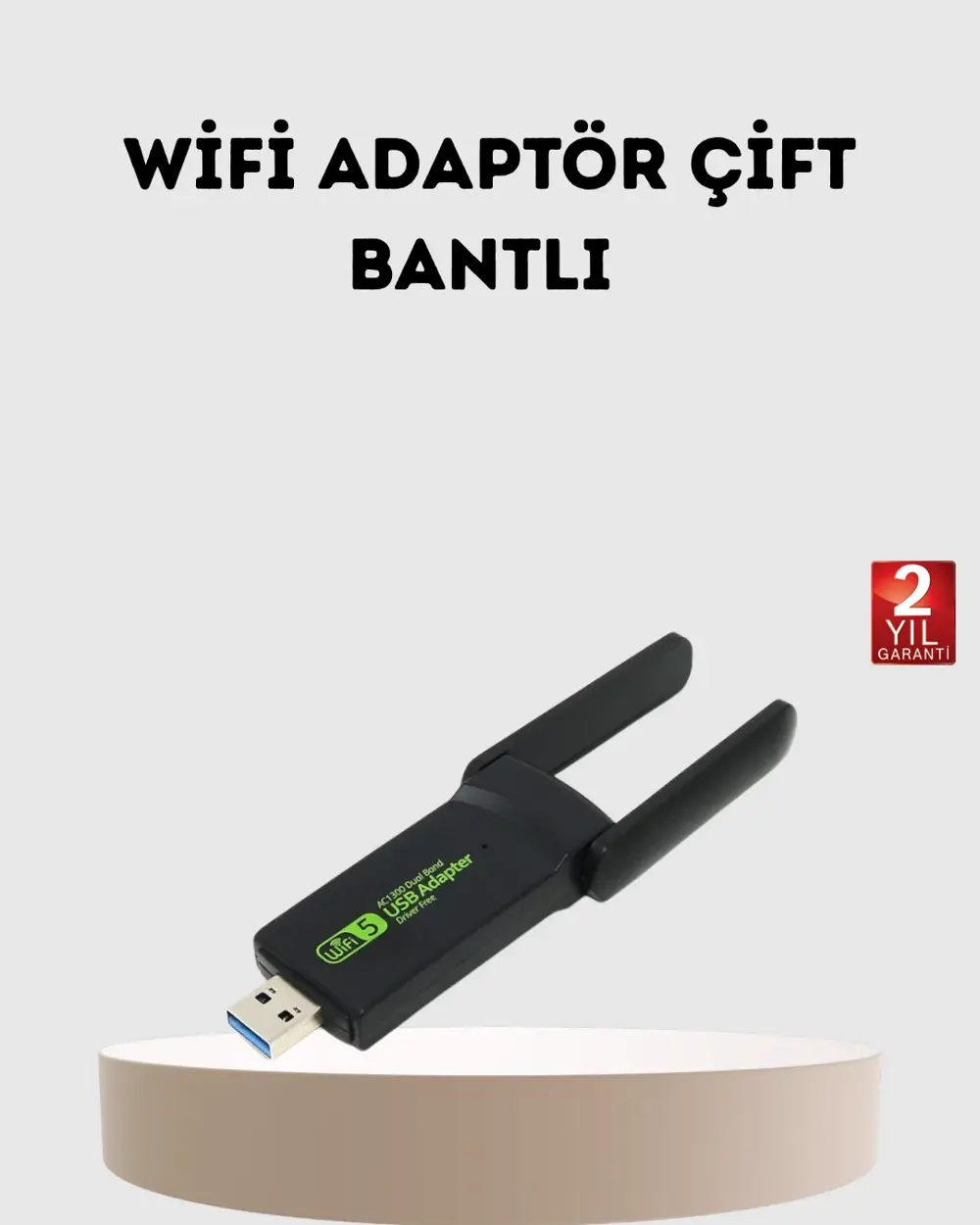 Ultratekno Dual Band WiFi Adaptör – 1200 Mbps, USB 3.0, Çift Ante