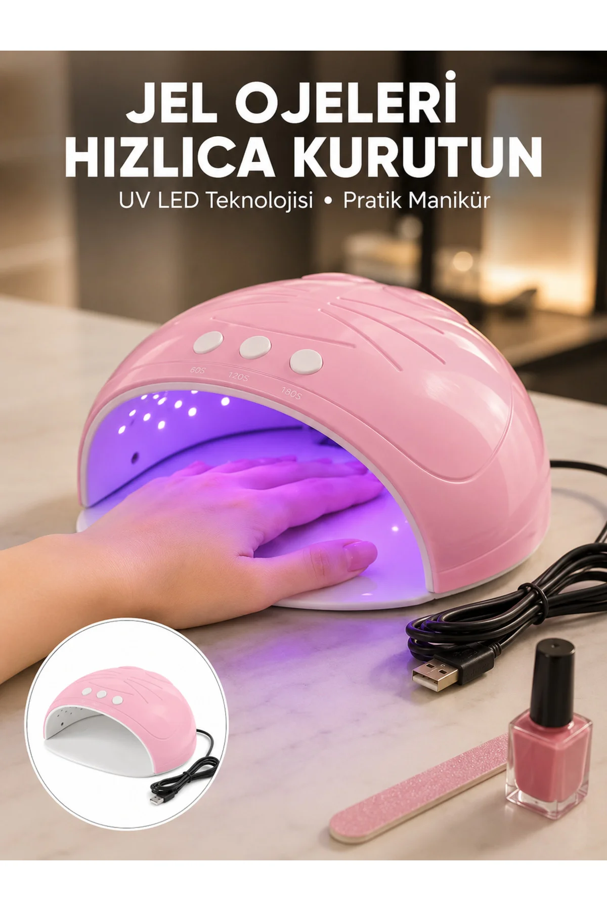 Ultraviyole LED Oje Kurutma Makinesi USB Kablolu Yeni Nesil Ultraviyole LED Oje Kurutma Makinesi USB Kablolu Yeni Nesil
