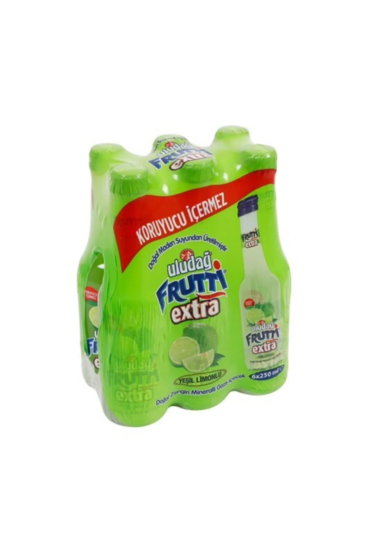 ULUDAĞFrutti Extra Yeşil Limonlu Şişe 250 ml 6'lı