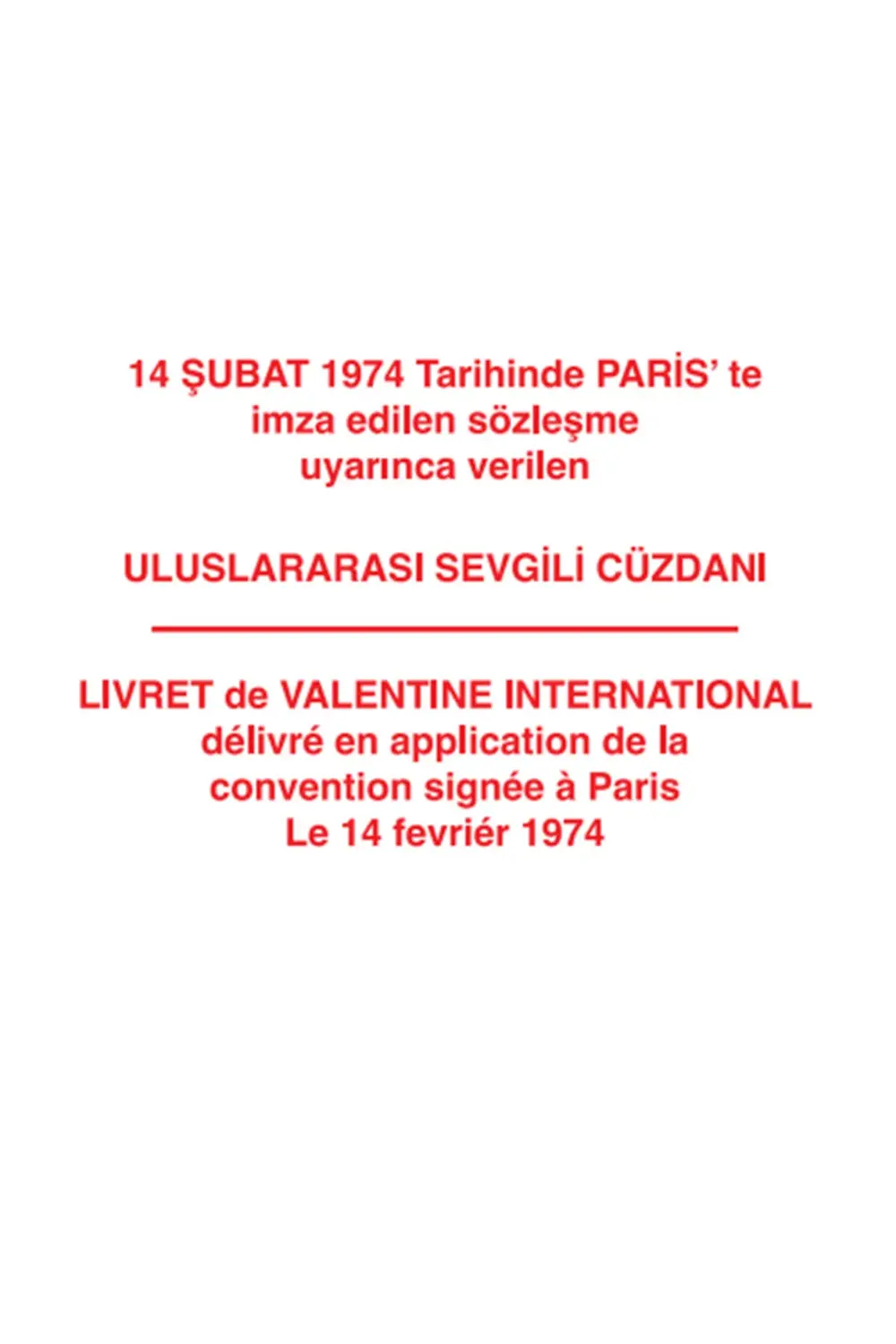 Uluslararası Sevgili Cüzdanı - Sevgiliye Romantik Hediye