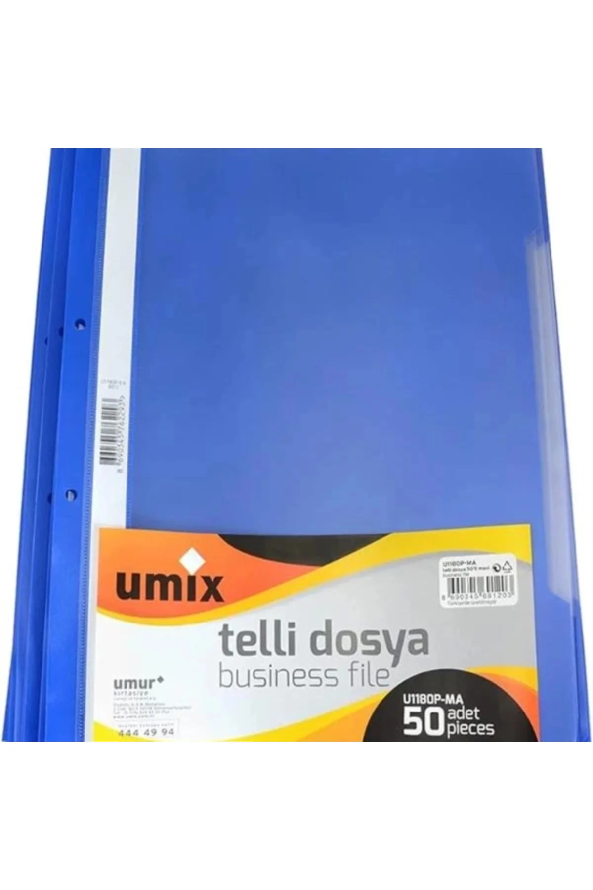 Umixc A4 Telli Dosya 50'Li Mavi