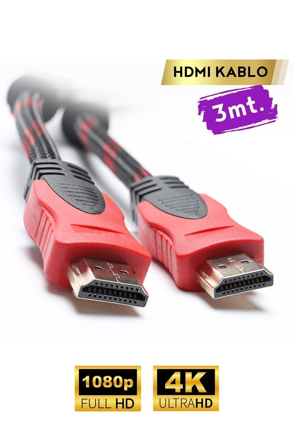 UMUR 3 Metre HDMi Kablo Full HD TV Monitör Uydu Alıcısı PC Uyumlu